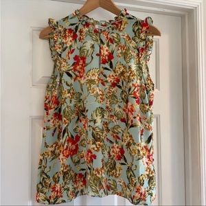 {ROSE+OLIVE} Sleeveless Floral Ruffle Top Size XL